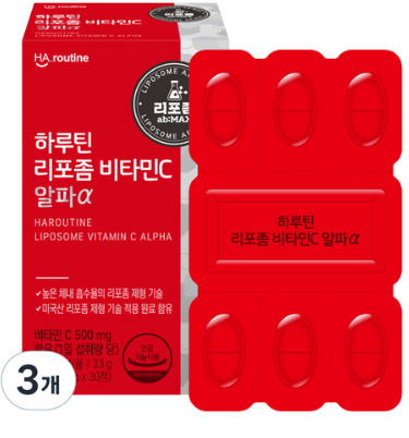 하루틴 리포좀 비타민C 알파α 33g, 30정, 3개