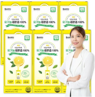 헬씨루틴 유기농 레몬즙 원액 100% 스틱, 280g, 6개